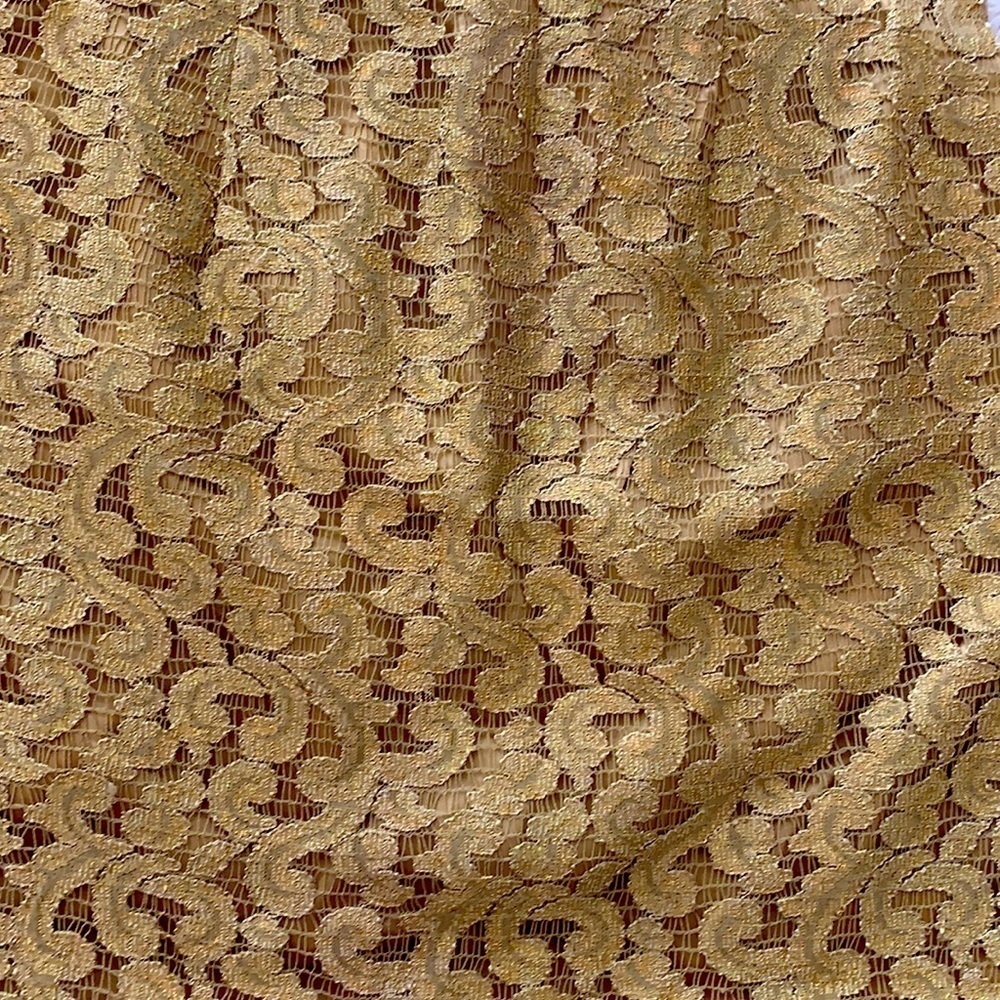 Gold Lace Dress Vintage 90’s Jessica McClintock - Picture 5 of 11